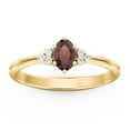 thumbnail image 2 of Bague Ovale avec Accents d'Épaule - Grenat (Jaune), 2 of 5