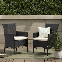Clementine Outdoor Multibrown PE Wicker Dining Chairs (Set of 2)
