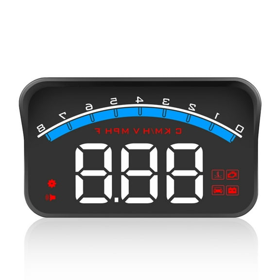 Universal M6S Car Head-Up Display - OBD II Speedometer, Tachometer, Speed/Water Temperature/Voltage LED Projection for Auto Truck SUV RV (3.5")