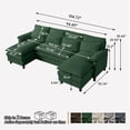 thumbnail image 5 of Pingliang Home Oversized U Shaped Couch,4 Seat Sectional Sofa with 4 Pillows,Upholstered Symmetrical Cloud Couch with Double Chaise,Wrap Around Sofa Modular sofa for Living Room Apartment Office, 5 of 7
