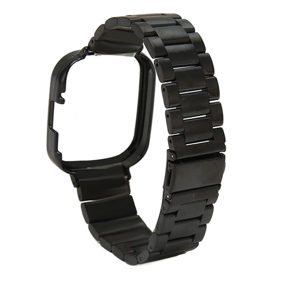 Correa de Reloj Funda Protectora Banda 2 en 1 Correa de Reloj de Acero Inoxidable Ajustada para Redmi Watch 3 Negro