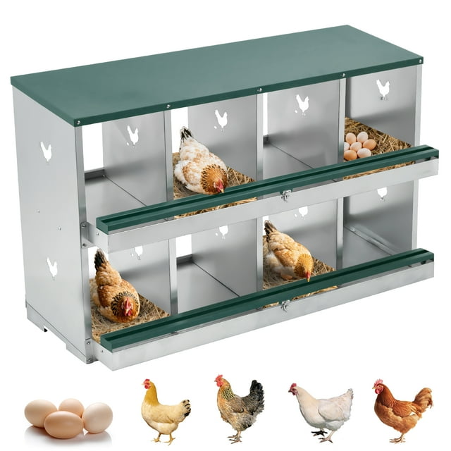 GloryStar Egg-Safe Nesting Boxes for Chickens, Convenient Chicken Laying Boxes for Coops, Easy to Install and Maintain with Smooth Cleaning Surfaces