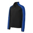 thumbnail image 5 of Port Authority J718 Mens Active Colorblock Soft Shell Jacket, Deep Black & True Royal - Medium, 5 of 6