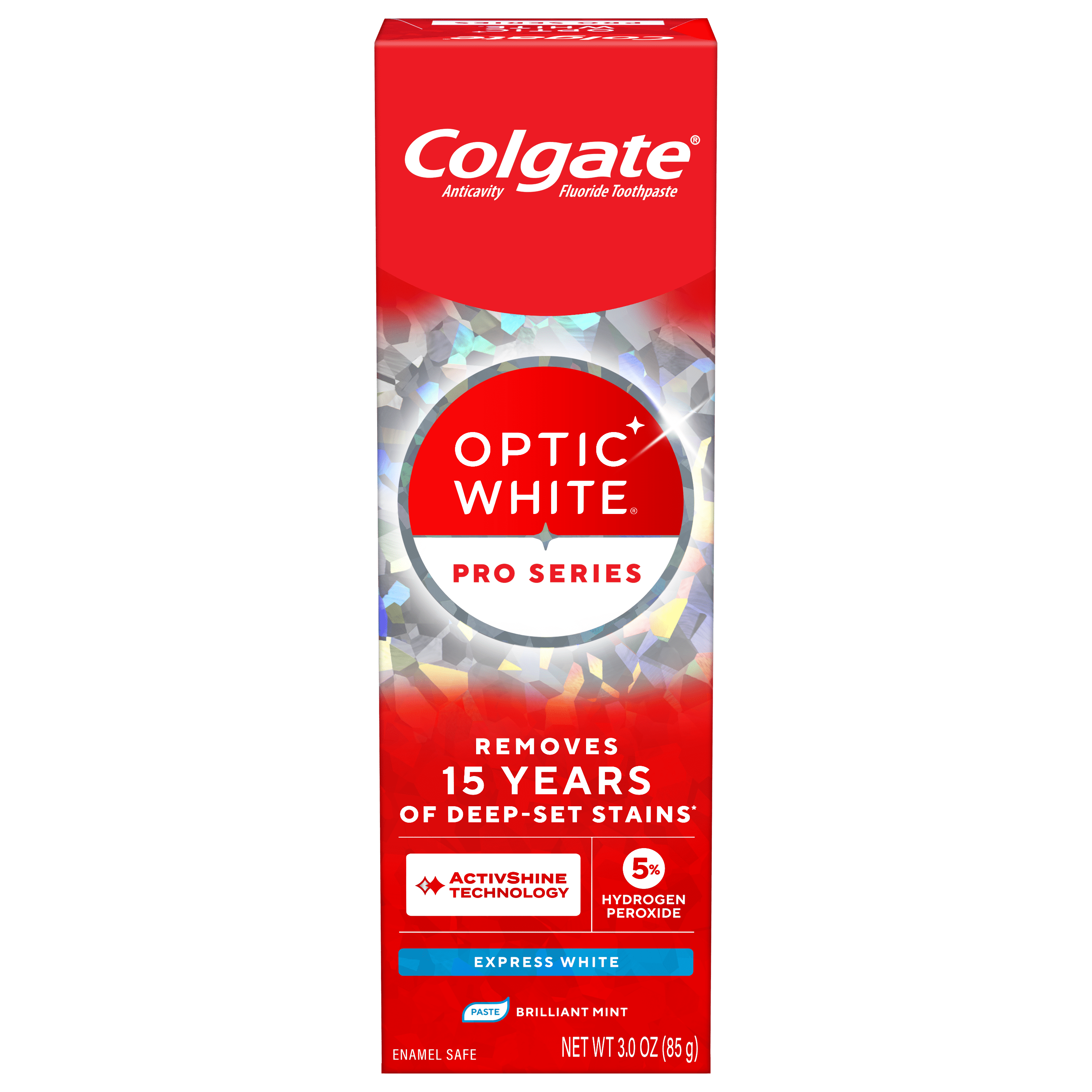 Colgate Optic White Pro Series Express White Toothpaste with 5% Hydrogen Peroxide, 3.0 oz