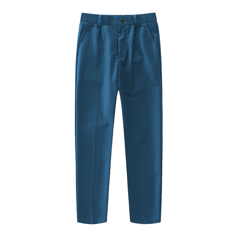 boys blue dress pants Boys' Blue Flat Front Dress Pants – SPRING NOTION