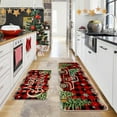 thumbnail image 6 of Lomyolo Christmas Decoration Christmas Kitchen Rugs and Mats Runner Winter Holiday Kitchen Rug Seasonal Low-Profile Non Slip Kitchen Floor Mat Xmas Decor 2 Set 16''x24''+16''x47'' Santa Snow, 6 of 6