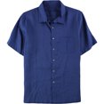 thumbnail image 1 of Tasso Elba - Camisa con botones y bolsillo para hombre, azul, extragrande, 1 of 1
