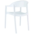 thumbnail image 2 of Luxury Commercial Living 32" White Stackable Outdoor Patio Dining Arm Chair, 2 of 8