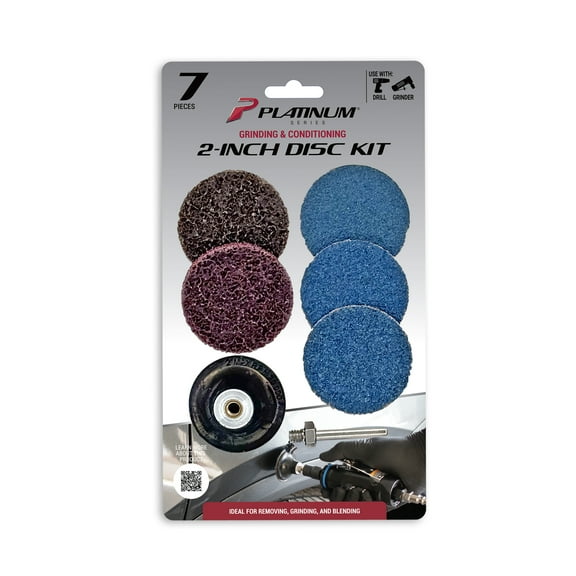 Platinum Series Auto Body Surface Grinding & Conditioning 2 inch Disc Set, Car, Truck, SUV, 7 Piece