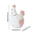 thumbnail image 2 of EDhome Pink Gilded Embossed Chicken Ceramic Storage Jar, Cute Sealed Lid Airtight Jar, Sturdy Ceramic for Kitchen Pantry Food Storage and Home Tabletop Decor, Pink-B, 2 of 6
