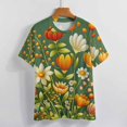 thumbnail image 3 of Nostalgic Vintage Floral Women's Short Sleeve Tops Casual Blouses T Shirt, 3 of 6