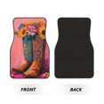 thumbnail image 2 of Balery Cowboy Boots With Flowers Juego de 4 Alfombrillas para Auto, Revestimientos de Caucho Resistente, Diseño Antideslizante, 2 of 7
