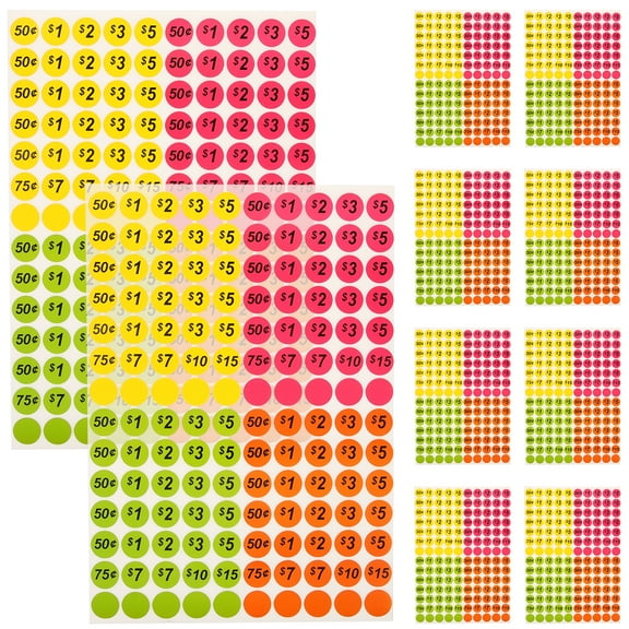 10 Sheets Round Permanent Adhesive Color-code Dot Stickers Colored Price