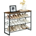 thumbnail image 6 of HOOBRO Shoe Rack, 4 Tier Shoe Organizer, Adjustable Shoe Shelves, Flat or Slanted, Holds 9-12 Pairs, Stable and Durable for Entryway, Closet, Rustic Brown and Black BF09XJ01, 6 of 11