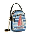 thumbnail image 7 of FORMRS Crossbody Bag for Women Quilted Travel Shoulder Cell Phone Purse with Chain Strap Handbag, Red Sailboats, 7 of 7