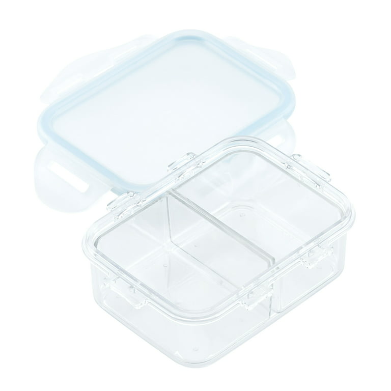 LOCK & LOCK Purely Better Tritan Container/Rectangle Food Storage Bin with  Divider, 34 Ounce, Clear