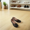 thumbnail image 4 of SHOWERORO Sandalias Con Tacón De Cuña Y Punta Cerrada Mujer Negras Estilo Casual Y Elegantes, 4 of 8