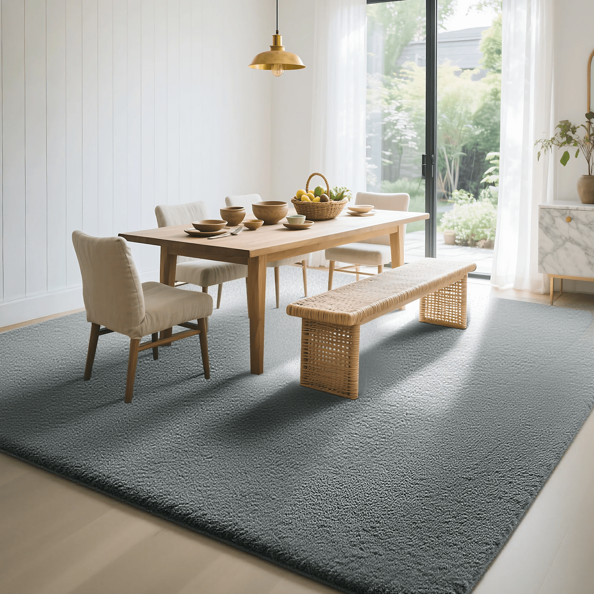 UNTIMATY Soft Low Pile Area Rug, 5' x 8' Modern Area Rugs for Living Room Bedroom Carpet, Gray