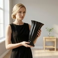 thumbnail image 6 of 9.1 Inch 3D Printed Art Vase, Sleek Matte Black Decorative Flower Vase With Unique Sculpted Design For Home Living Room, Bedroom, Office Tabletop Decor, Ideal For Modern Interior, 6 of 6