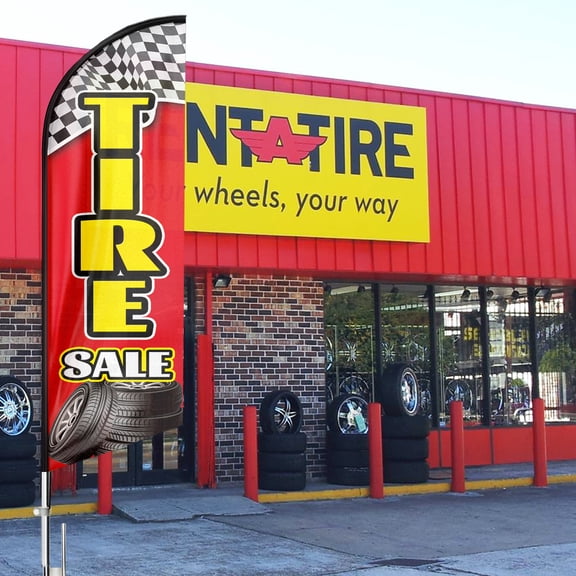 Tire Sale Feather Flag,8FT Tire Sale outdoor advertising flag, Tire Sale Business Flag,Tire Sale Swooper Flag（FLAG ONLY）