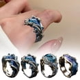 thumbnail image 2 of 4 Styles Ocean's Oath Rings,The Heartbeat of The Sea,Adjustable Ocean Wave Rings,Zircon Inlaid Inspirational Rings,Summer Ocean Wave Beach Jewelry,Inspirational Ocean Rings for Women, 2 of 9