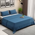 thumbnail image 3 of Earthy Threads Queen Sheet Set - 100% Organic Bamboo 4 Piece Set - Luxurious Silky & Soft - Cooling for Hot Sleepers - Hotel Luxury Bed Sheets - 16"inch Deep Pockets (Bahamas Blue), 3 of 9