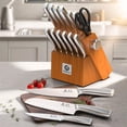 thumbnail image 4 of imarku 14-Piece Kitchen Knife Set with Block, Professional Chef Knife Set with Built-in Sharpener, Ideal Home Cooking Gift for Mom, Brown, 4 of 8