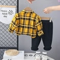thumbnail image 4 of Utlike Boys Clothing Sets Autumn Baby Plaid Shirt Long Sleeve Trousers Two Piece Set Boys Matching Sets Size 1 Years-2 Years, 4 of 6