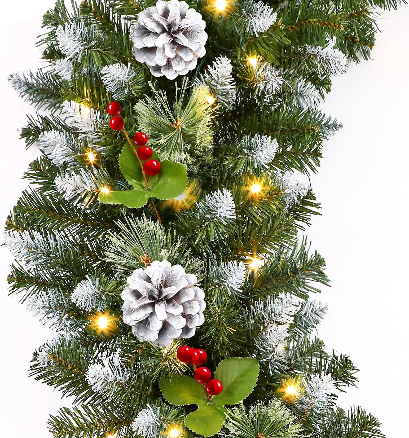 Lolsea 9-Foot Pre-Lit Christmas Garland with Multi-Color LED Lights photo 3