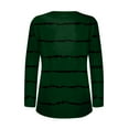 thumbnail image 4 of WREESH Womens Fashion Tunic Top V Neck Print Pullover Regular Fit Button Long Sleeve Tops Christmas Pleated Top Olive Green, 4 of 4