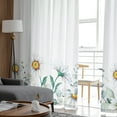 thumbnail image 4 of Sheer Curtains 63 inches Long, Spring Summer Plants Eucalyotus White Daisy Flower Light Filtering Sheer Window Curtains Rod Pocket Voile Drapes for Bedroom Living Room, 52"W x 63"L 2 Panels, 4 of 7