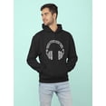 thumbnail image 2 of Smartprints Mens Graphic Hoodie Black - Inernational Words For Music Cotton Blend Classic Fit, 2 of 4