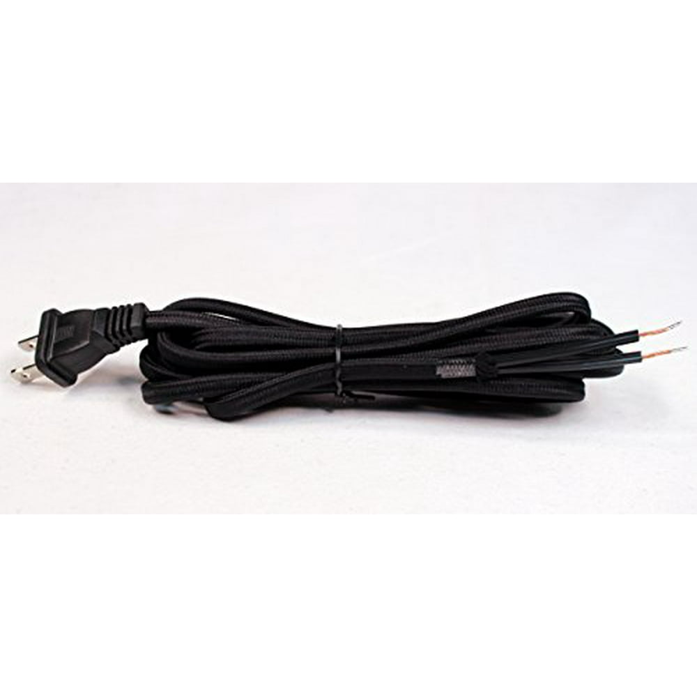Creative Hobbies Black Rayon Cloth Covered Electric Lamp Cord with End