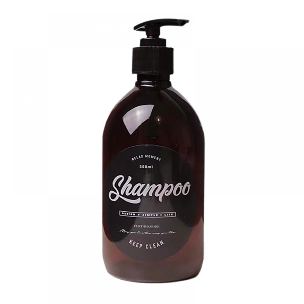 17 oz Dispenser Refillable Bottles, Shampoo Conditioner & Wash Shower Refillable Containers Pet Plastic Empty Amber Pump Bottle