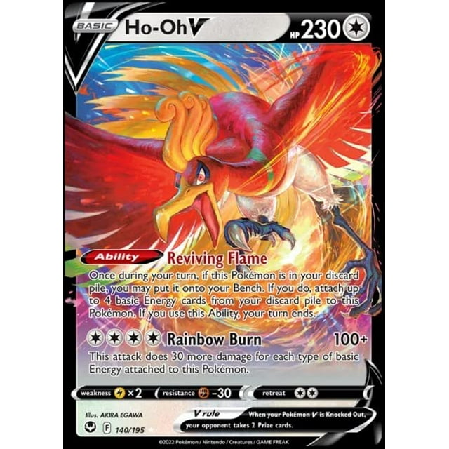 Tarjeta Pokémon Ho-oh V 140/195 Silver Tempest Ultra Rare Holo