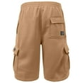 thumbnail image 3 of J. METHOD Men’s Cargo Shorts Active Casual Comfy Workout Gym Elastic Drawstring Fleece Pockets Sweat Pants NEMP07 Camel 6XL, 3 of 6