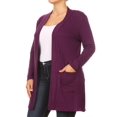 thumbnail image 2 of Women's Solid Casual Plus Size Pockets Knit Duster Cardigan Sweater/Made in USA, 2 of 5