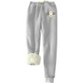 thumbnail image 2 of Women Sweatpants Pajama PURCOLT Printed Bottom Pants, Lamb Fleece Pockets, Elastic Tie Up, Thickened Plush, Warm And Sanitary Pants on Clearance, 2 of 6