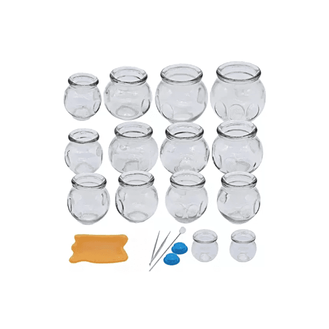Kit 16 Ventosas Vidrio Relajación Adelgazamiento Terapéutica.