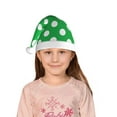 thumbnail image 5 of Bingfone Green And White Polka Dot for Kids Christmas Hat Santa Hat for Boys Girls Teenager for Christmas New Year Xmas Festive Holiday Party Supplies Gifts, 5 of 6