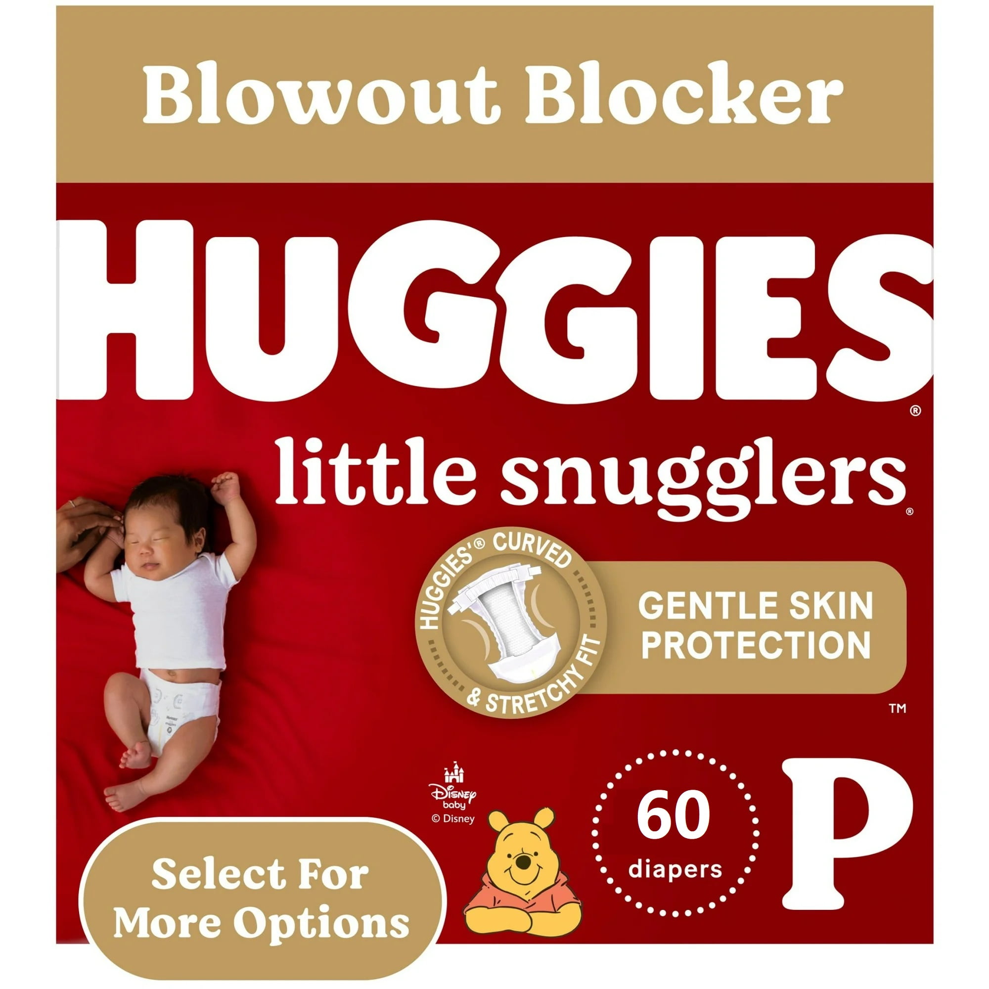 Huggies Little Snugglers Baby Diapers, Size Preemie (up to 6 lbs), 60 Ct (Select for More)