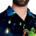 thumbnail image 5 of Starry Sky Frog Men's Short Sleeve Casual Printed Button Down Beach Shirt Summer Unisex Top, 5 of 6