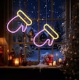 thumbnail image 4 of Christmas Sock and Gloves Neon Sign LED, Acrylic Neon Light Up Sign for Wall Decor, USB Powered Xmas Neon Lighting for Home, Window, Party, Christmas Decoration, 8X7.5 inches (C), 4 of 6