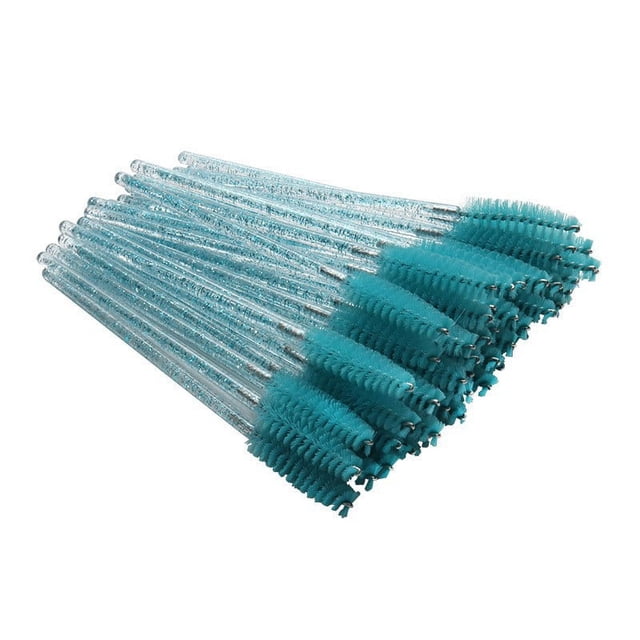 Cepillo de maquillaje de nailon desechable, peine en espiral para cejas, cepillo pequeño para maquillaje de belleza, cepillo para pestañas con varilla de cristal sólido