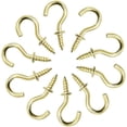 thumbnail image 4 of 100 Pcs 1/2" Ceiling Cups Hooks Screw Hooks Ceiling Cup Hooks Self-Tapping Screws Hooks Gold, 4 of 6