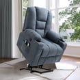 thumbnail image 7 of VIVIJASON Power Lift Chair Electric Recliner for Elderly Heated Vibration Massage Soft Fabric Recliner Chair with 2 Remote Controls, USB Ports, Side Pockets & Cup Holders for Living Room (Blue), 7 of 7