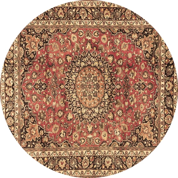 Ahgly Company Indoor Round Persian Brown Traditional Area Rugs, 4' Round