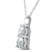 Pompeii 3/4CT TWo Stone Diamond Pendant 14K White Gold (H-I,I1-I2)