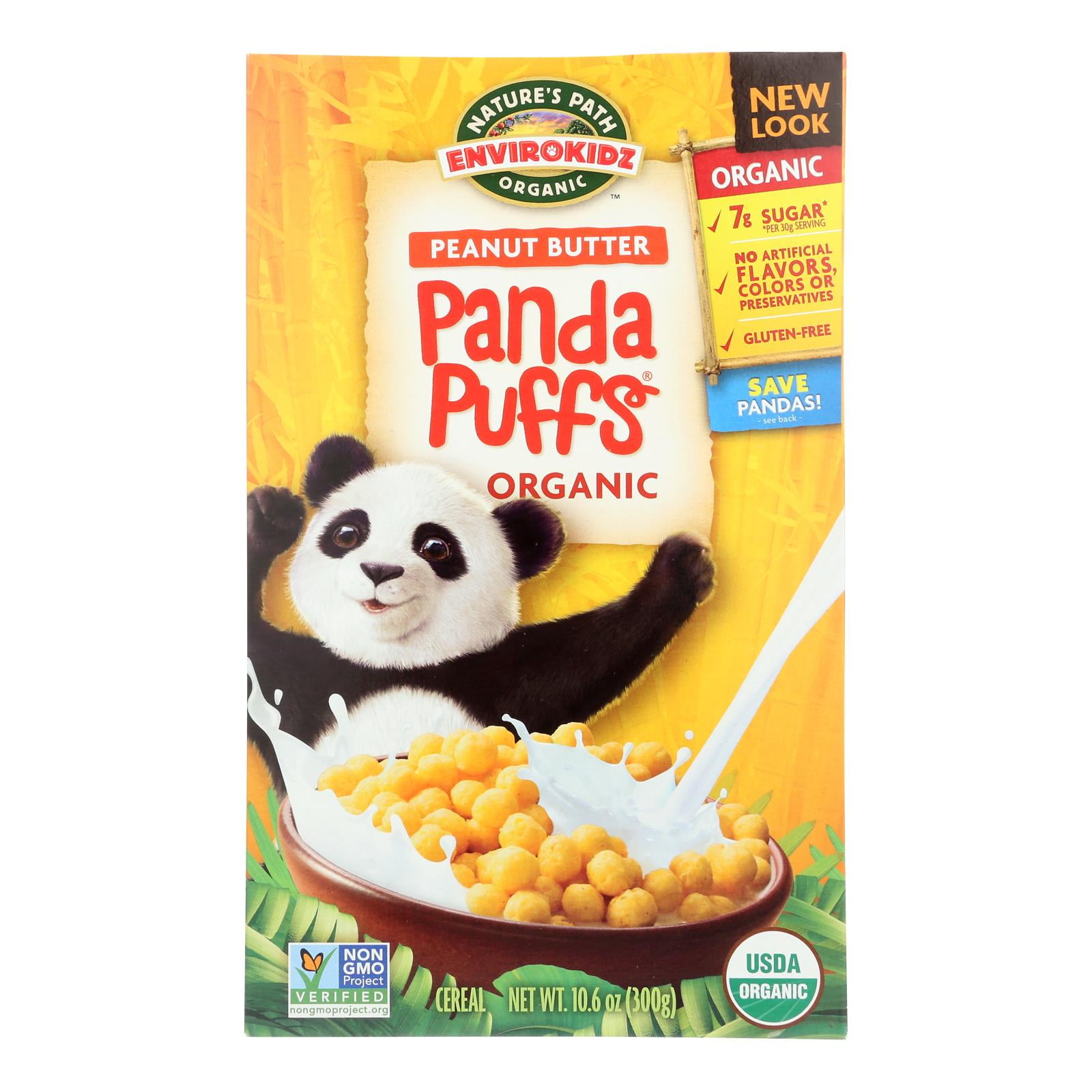 (Pack of 3)Envirokidz - Organic Panda Puffs - Peanut Butter - 10.6 oz