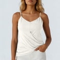 thumbnail image 2 of ZHYou No Boundrie Camisole Tops for Women V Neck Spaghetti Strap Wrap Front Ruched Loose Fit Casual Summer Tank Tops White Size S, 2 of 7
